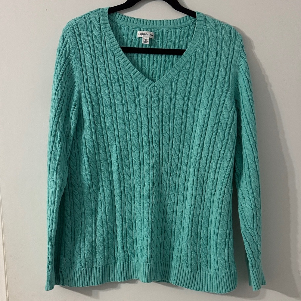 Croft & Barrow Women's Teal V-Neck Sweater